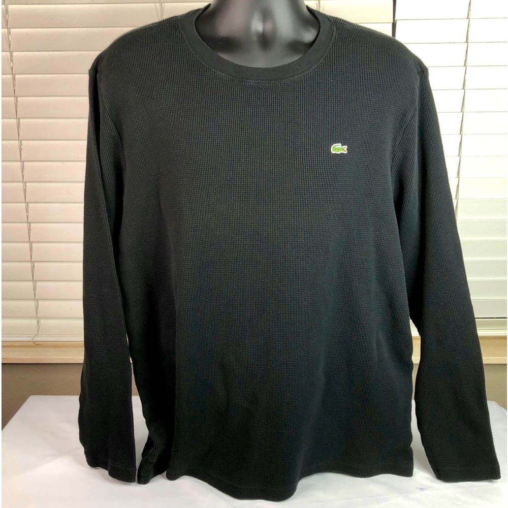 Lacoste black long sleeve thermal shirt